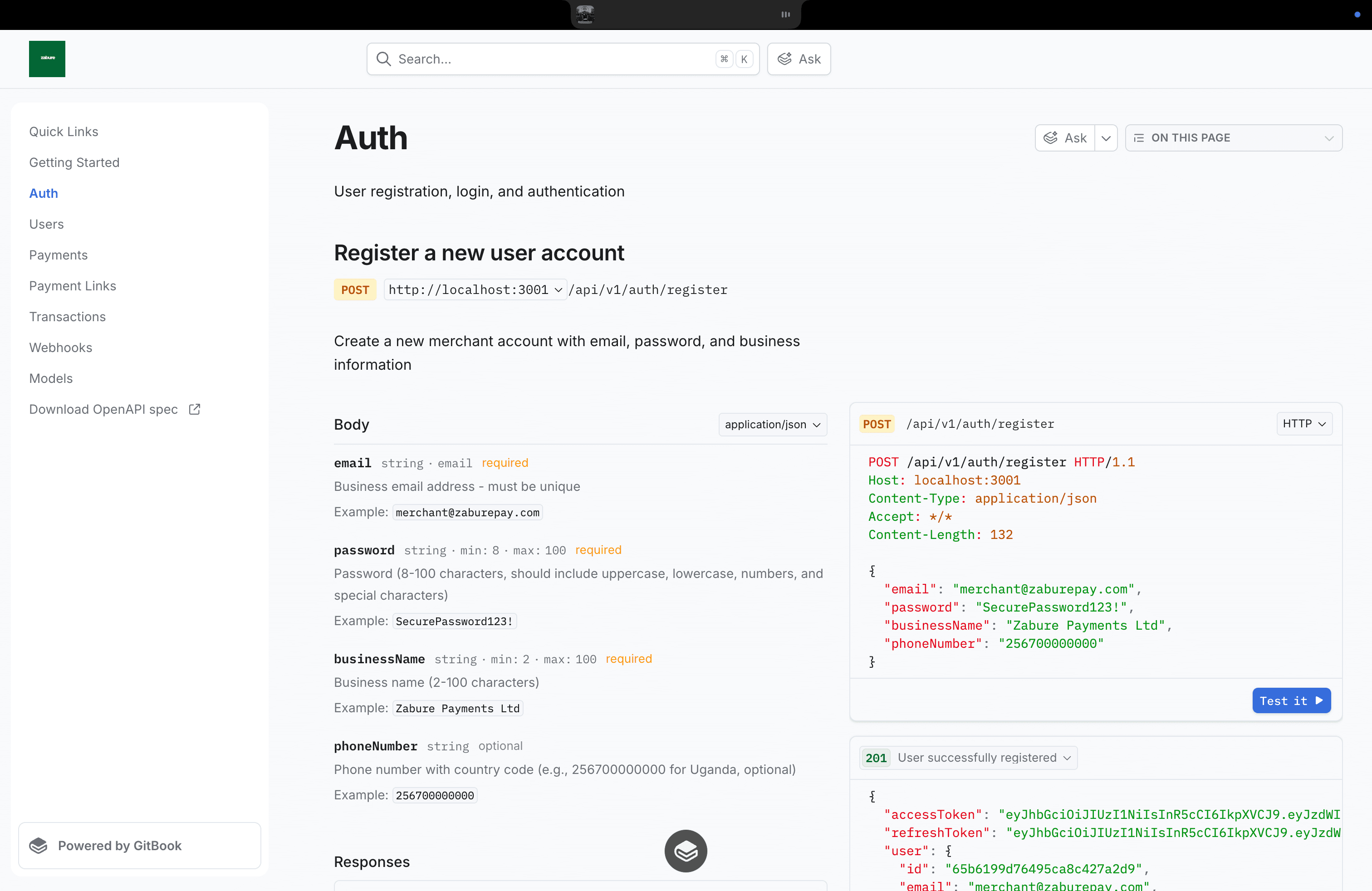 Powerful developer tools - Zabure Pay Dashboard