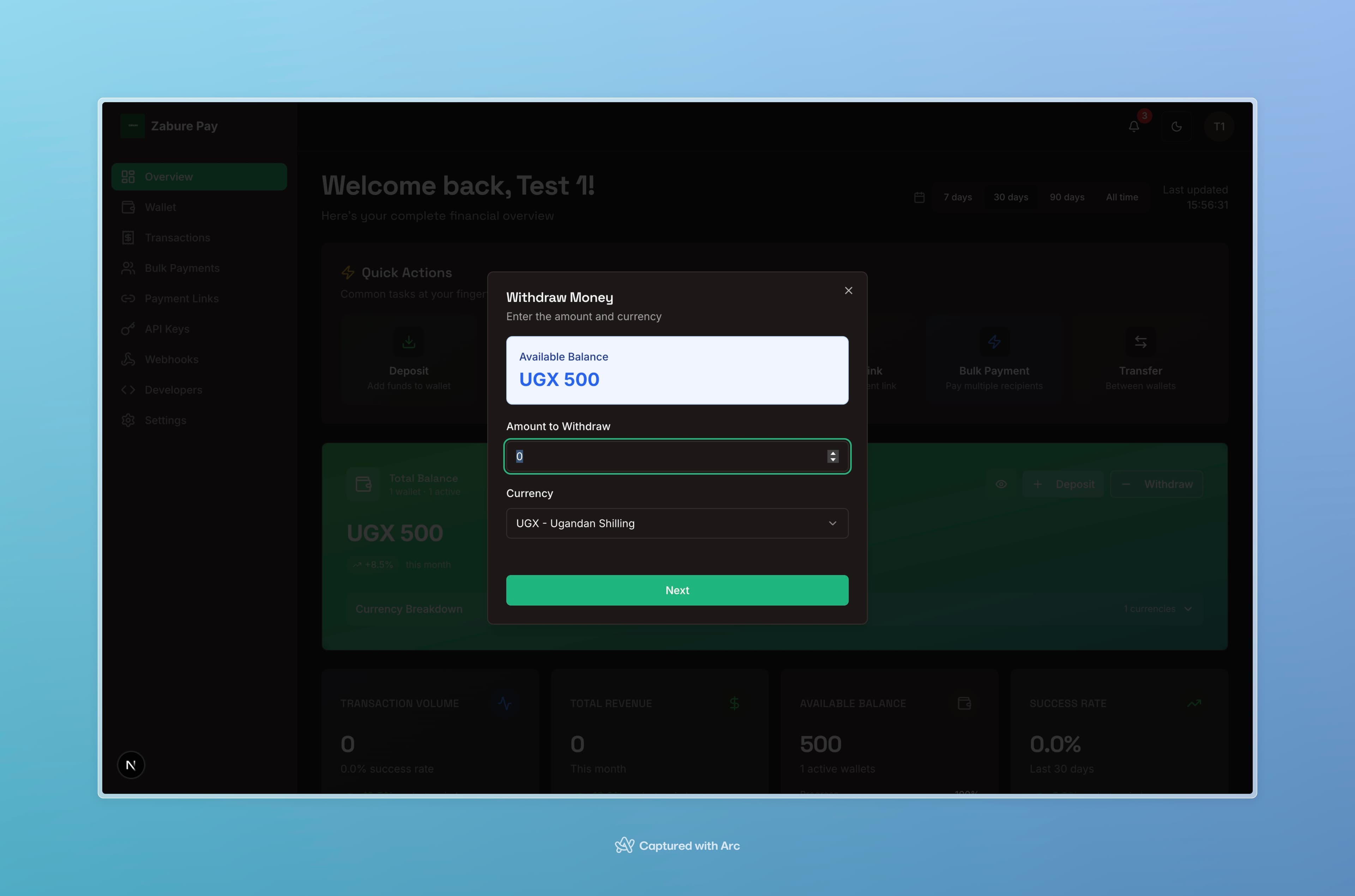 Automated settlements - Zabure Pay Dashboard